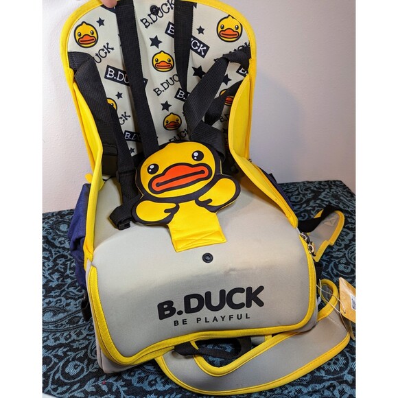 B Duck Yellow Gray Backpack Diaper Bag Kids Carryall NWT - Picture 1 of 12